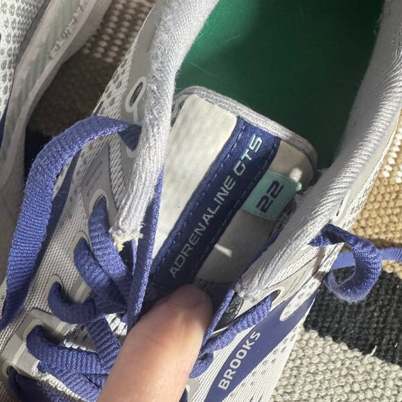 Brooks Adrenaline GTS 22 Running Sneakers Women 8.5 Gray Mint Walking Athleisure - Picture 5 of 11